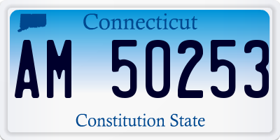 CT license plate AM50253