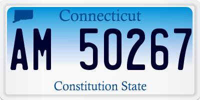 CT license plate AM50267
