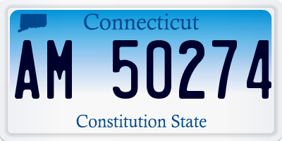 CT license plate AM50274