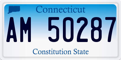 CT license plate AM50287