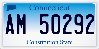 CT license plate AM50292