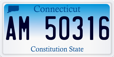 CT license plate AM50316