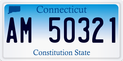 CT license plate AM50321