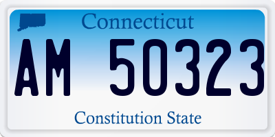 CT license plate AM50323