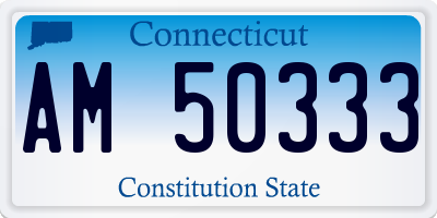 CT license plate AM50333