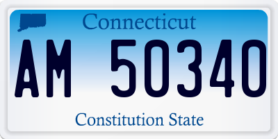 CT license plate AM50340