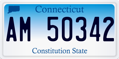 CT license plate AM50342