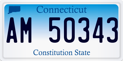 CT license plate AM50343
