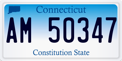 CT license plate AM50347