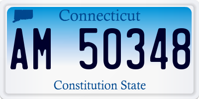 CT license plate AM50348