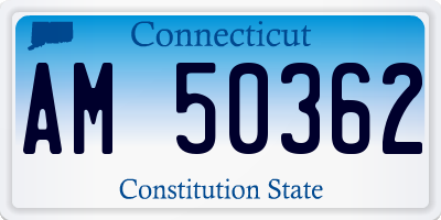 CT license plate AM50362