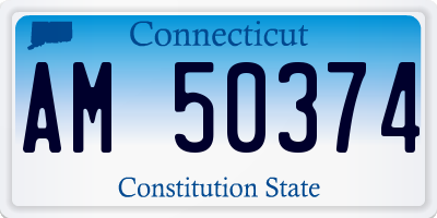 CT license plate AM50374