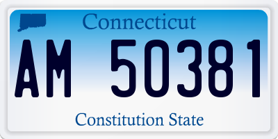 CT license plate AM50381