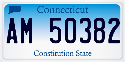 CT license plate AM50382