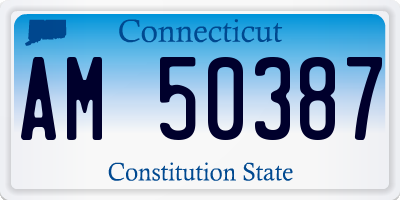 CT license plate AM50387