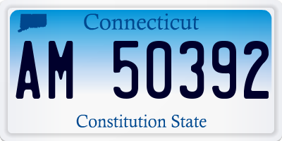 CT license plate AM50392