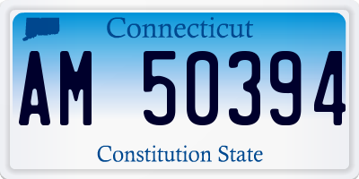 CT license plate AM50394