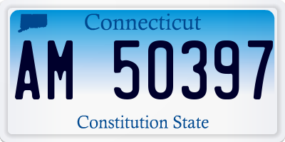 CT license plate AM50397
