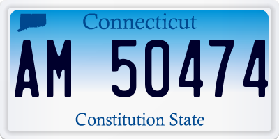 CT license plate AM50474
