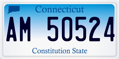 CT license plate AM50524
