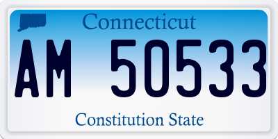 CT license plate AM50533