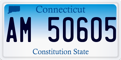 CT license plate AM50605