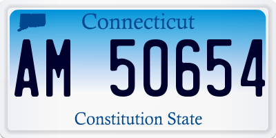 CT license plate AM50654