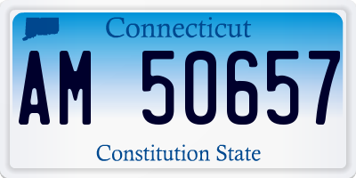 CT license plate AM50657