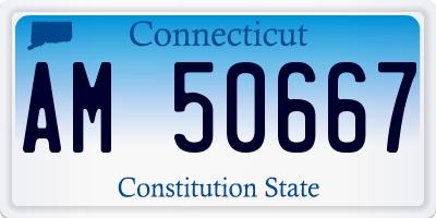 CT license plate AM50667
