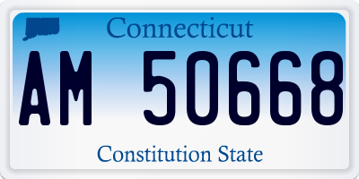 CT license plate AM50668