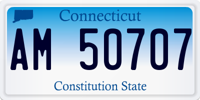 CT license plate AM50707