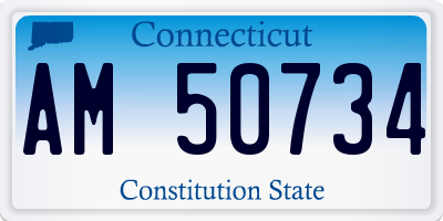 CT license plate AM50734