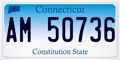 CT license plate AM50736