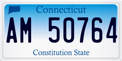 CT license plate AM50764