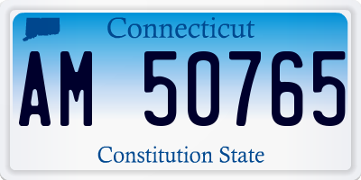CT license plate AM50765