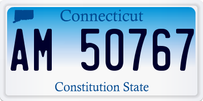 CT license plate AM50767