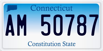 CT license plate AM50787