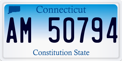 CT license plate AM50794