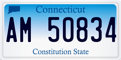 CT license plate AM50834