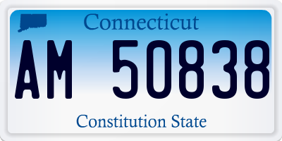 CT license plate AM50838