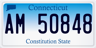 CT license plate AM50848