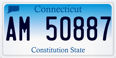 CT license plate AM50887