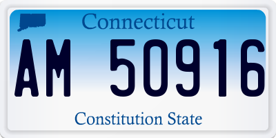 CT license plate AM50916
