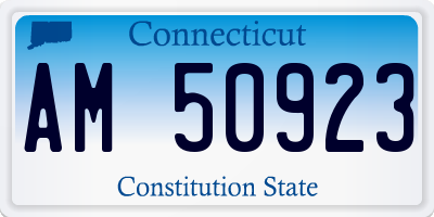 CT license plate AM50923