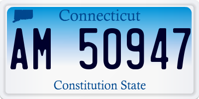 CT license plate AM50947