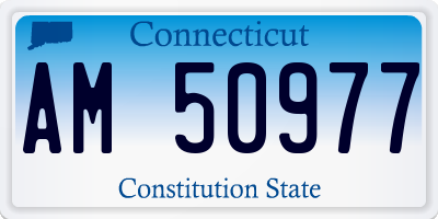 CT license plate AM50977