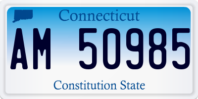 CT license plate AM50985