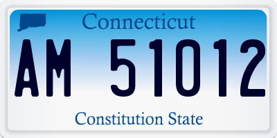 CT license plate AM51012