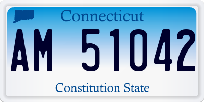 CT license plate AM51042