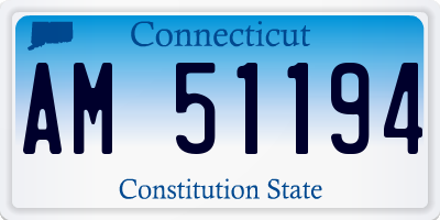 CT license plate AM51194